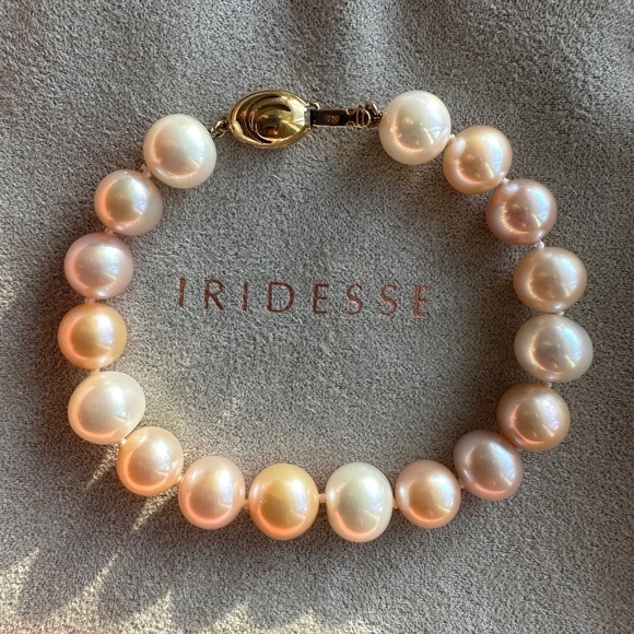 Designer Tiffany & Co. IRIDESSE Large Multi/ White Pink 18K Yellow Gold Bracelet - Picture 8 of 13